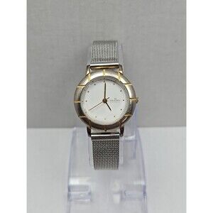Skagen Denmark 3SGS Women Quartz Mesh Watch Two Tone White Dial New Battery 26mm